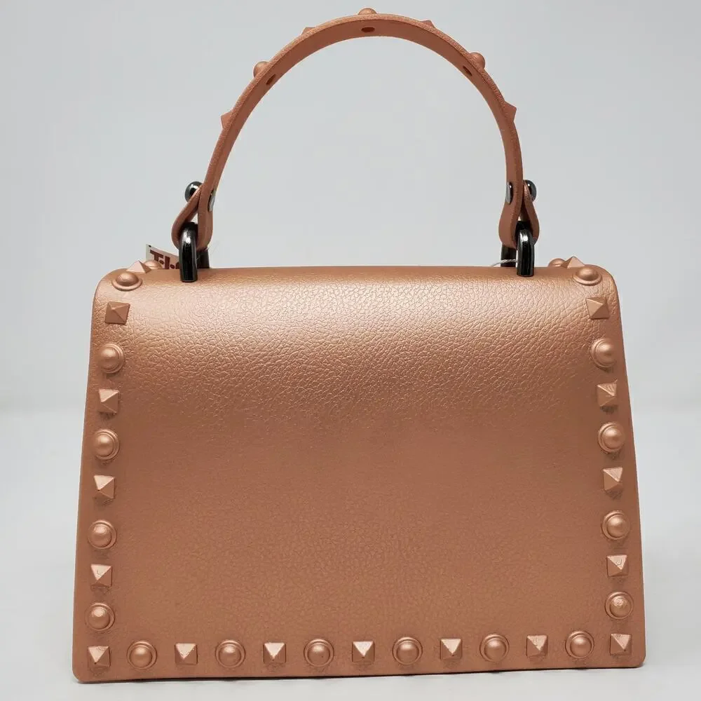 Wanted Rose Gold Studded Jelly Handbag NWT Rockstud Edgy Moto Y2K Punk